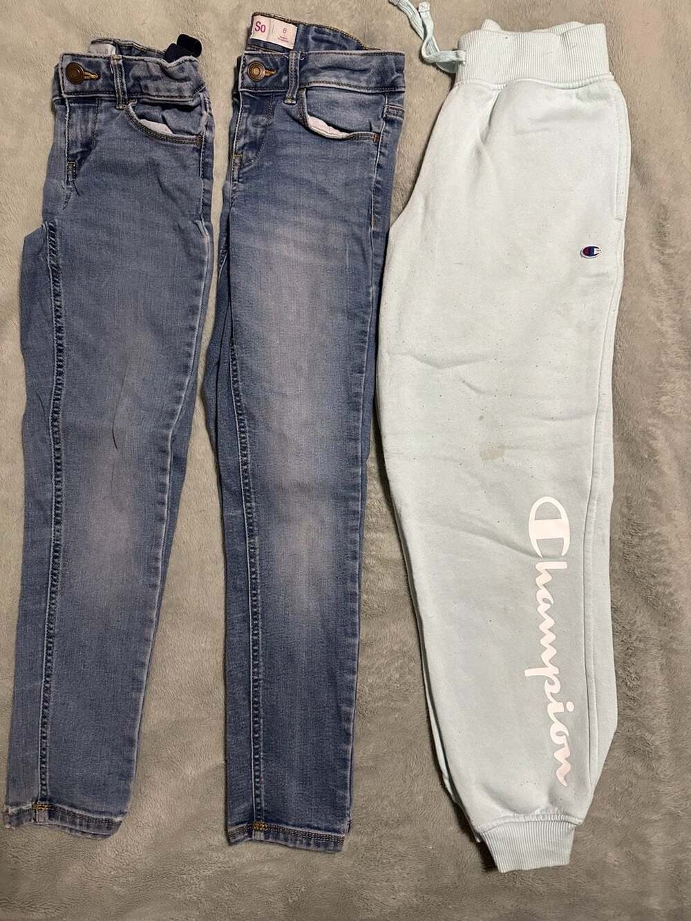 Lot of 3 Girl’s SO Jeans & Champion Joggers Size 8 (M)
